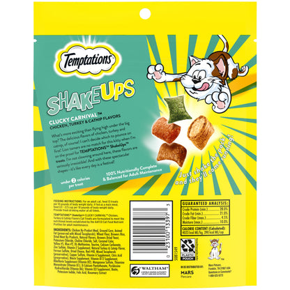 Temptations ShakeUps Crunchy and Soft Cat Treats Clucky Carnival Flavor, 5.29 oz. Pouch