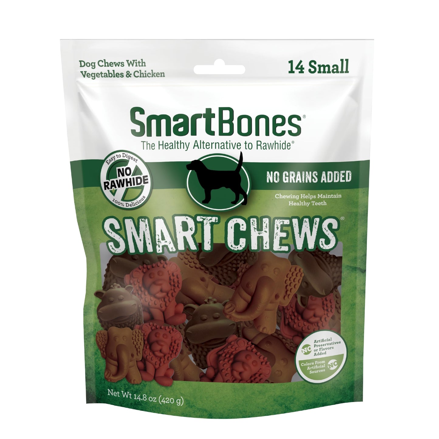 SmartBones Smart Chews, Rawhide Free Dog Chews Made with Real Chicken and Vegetables, 7 Count Large