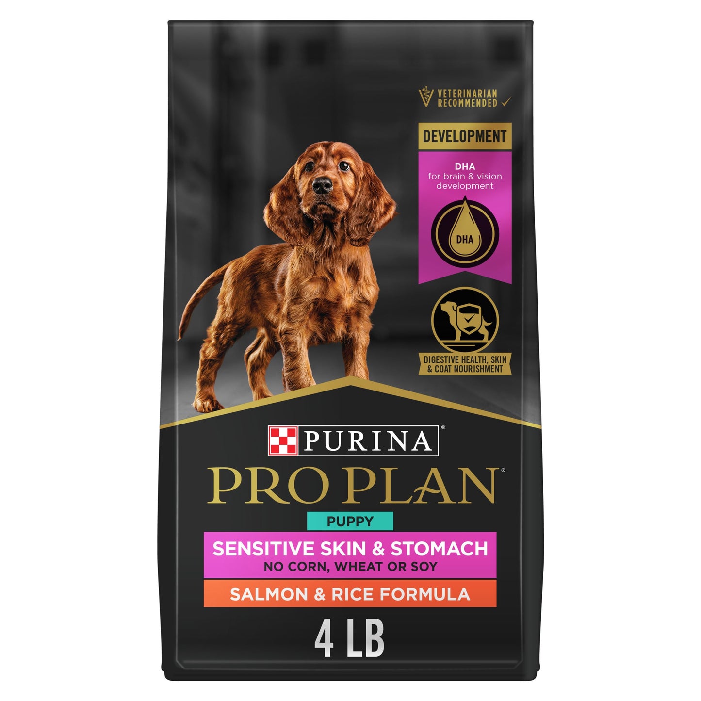 Purina Pro Plan Sensitive Skin and Stomach Large Breed Puppy Food Salmon and Rice Formula - 24 lb. Bag