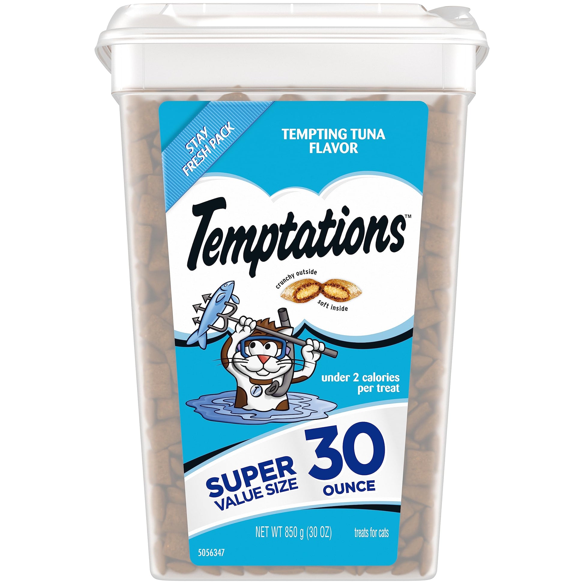 Temptations Classic Crunchy and Soft Cat Treats Tempting Tuna Flavor, 16 oz. Tub
