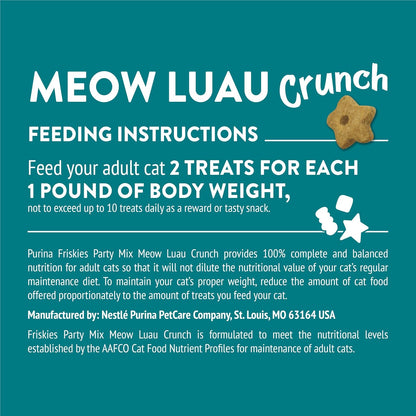 Purina Friskies Cat Treats, Party Mix Meow Luau Crunch - (Pack of 10) 2.1 oz. Pouches