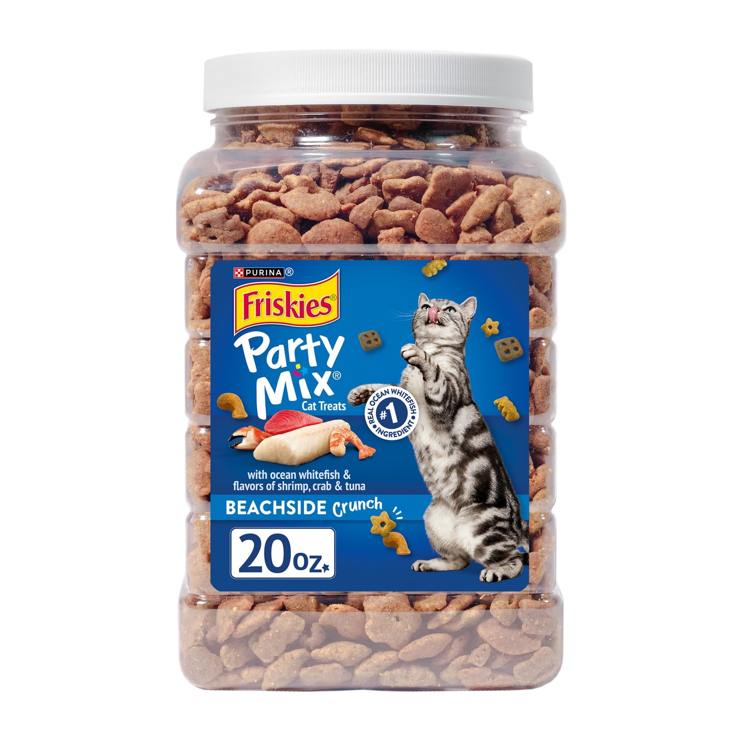 Purina Friskies Cat Treats, Party Mix Gravy-licious Crunch Turkey and Gravy Flavors - (Pack of 10) 2.1 oz. Pouches