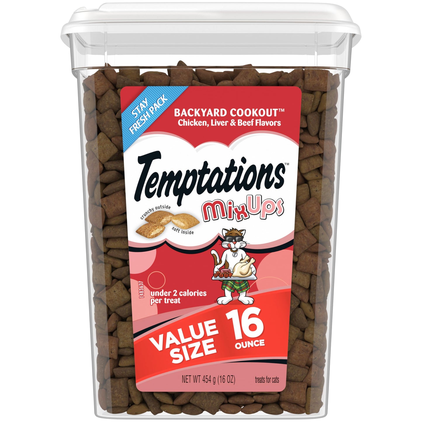 Temptations MixUps Backyard Cookout Flavor Crunchy and Soft Cat Treats, 3 oz. Pouch (Pack of 12)