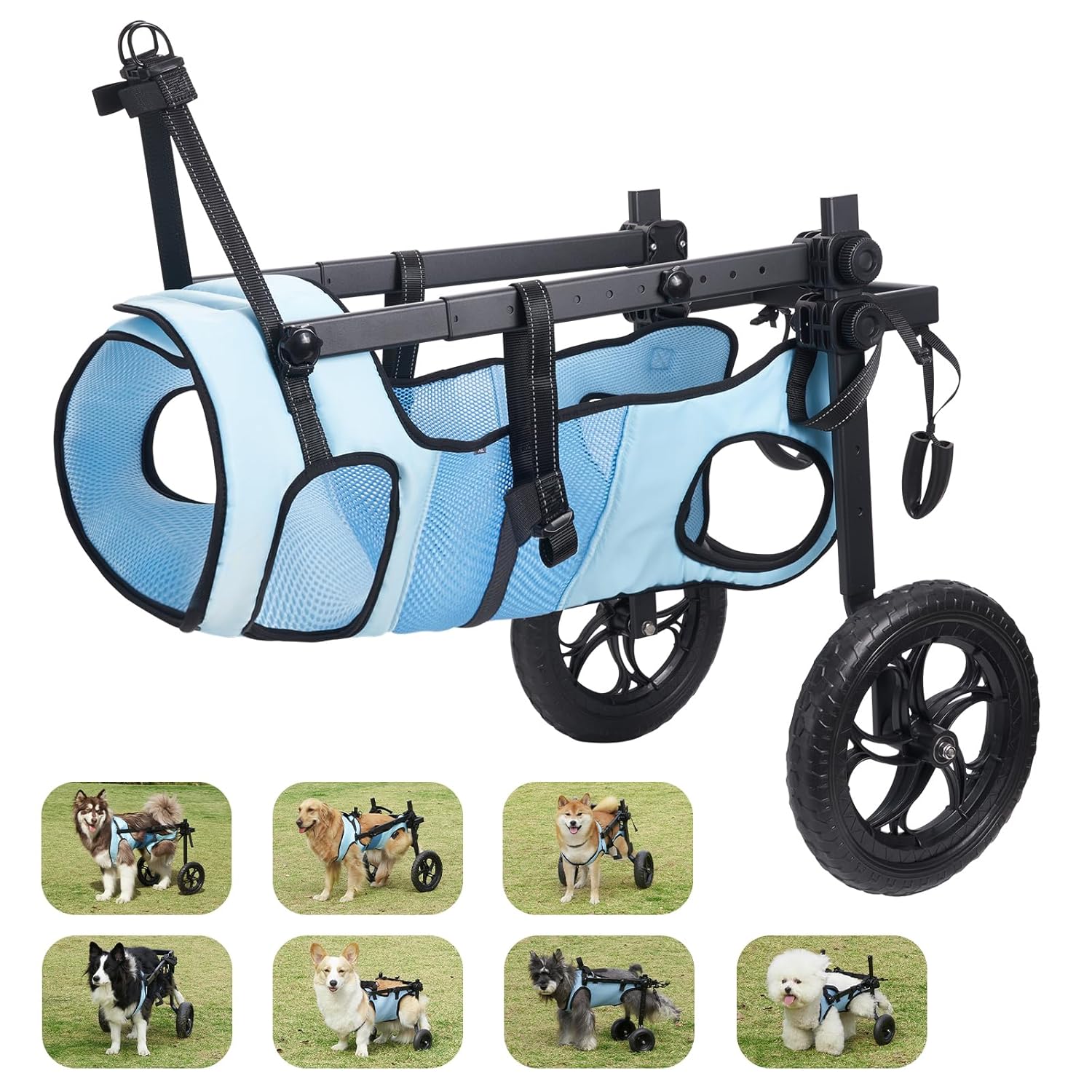 Dog Wheelchair for Back Legs, Dog Wheelchair Cart, Doggy/cat Wheelchair with Disabled Hind Legs Walking, Mobility Aids for Large Pets Hind Limbs, Dog Carts with Wheels, Light Weight, XL