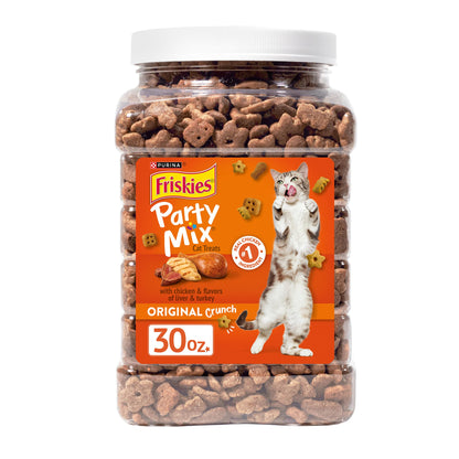 Purina Friskies Cat Treats, Party Mix Gravy-licious Crunch Turkey and Gravy Flavors - (Pack of 10) 2.1 oz. Pouches