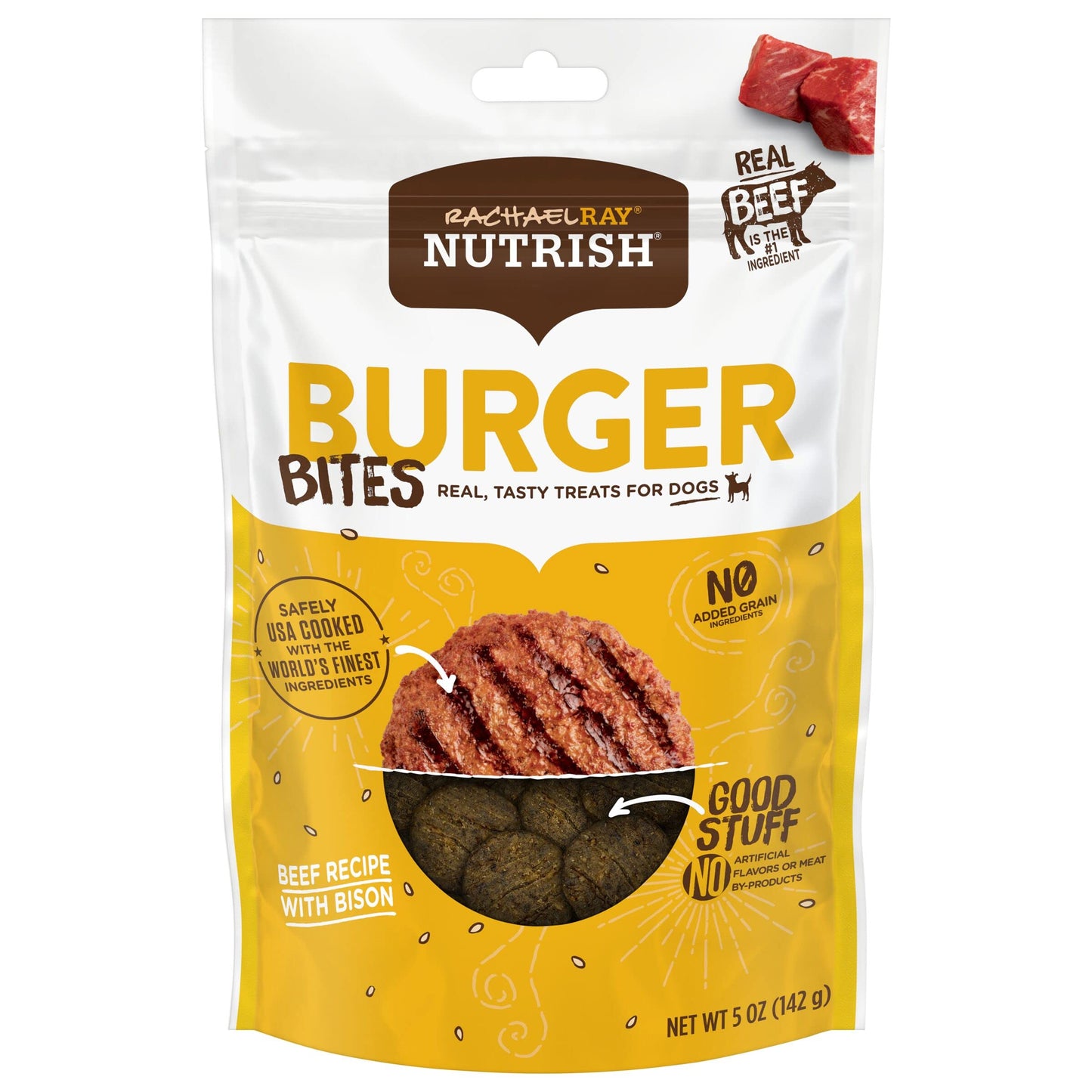 Rachael Ray Nutrish Burger Bites Beef Recipe With Bison Dog Treats, 12 oz. Pouch