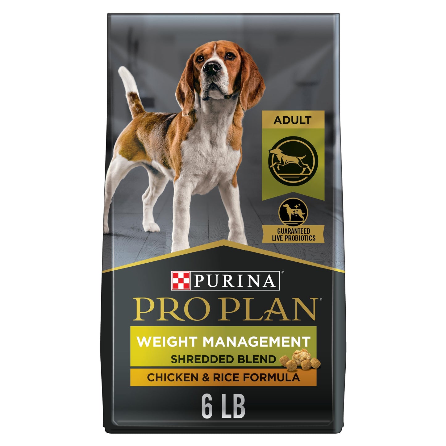 Purina Pro Plan Weight Management Dry Dog Food, Shredded Blend Chicken and Rice Formula - 18 lb. Bag