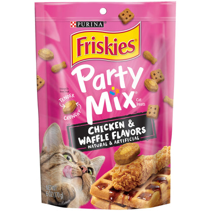 Purina Friskies Cat Treats, Party Mix Seafood Lovers Crunch - (Pack of 6) 6 oz. Pouches