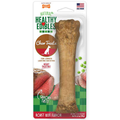 Nylabone Healthy Edibles Natural Dog Chews Long Lasting Bacon Flavor Treats for Dogs, X-Large/Souper (2 Count)