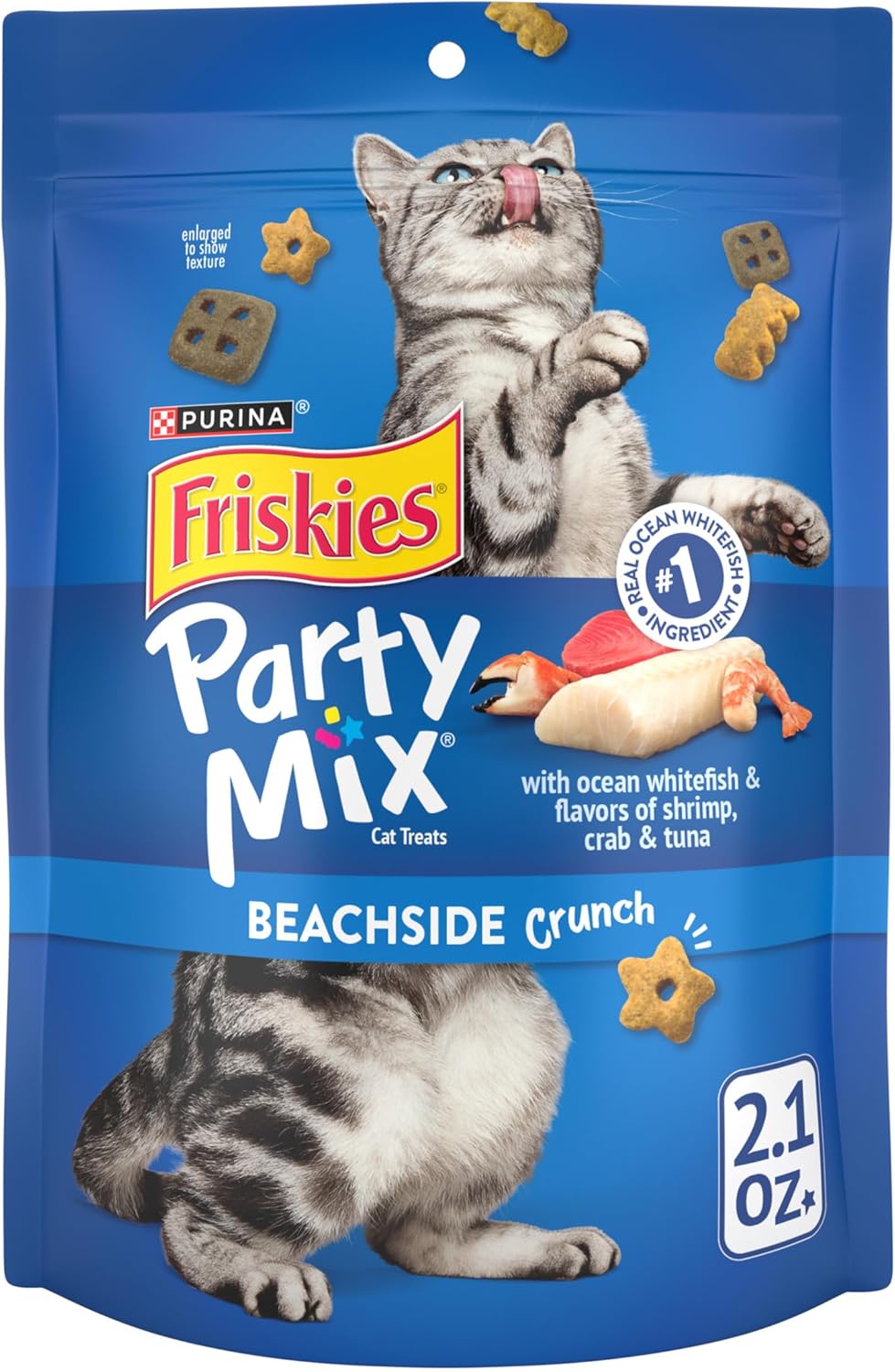 Purina Friskies Cat Treats, Party Mix Beachside Crunch - (Pack of 10) 2.1 oz. Pouches