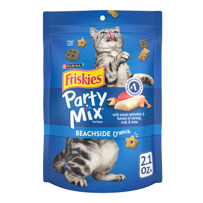 Purina Friskies Cat Treats, Party Mix Gravy-licious Crunch Turkey and Gravy Flavors - (Pack of 10) 2.1 oz. Pouches