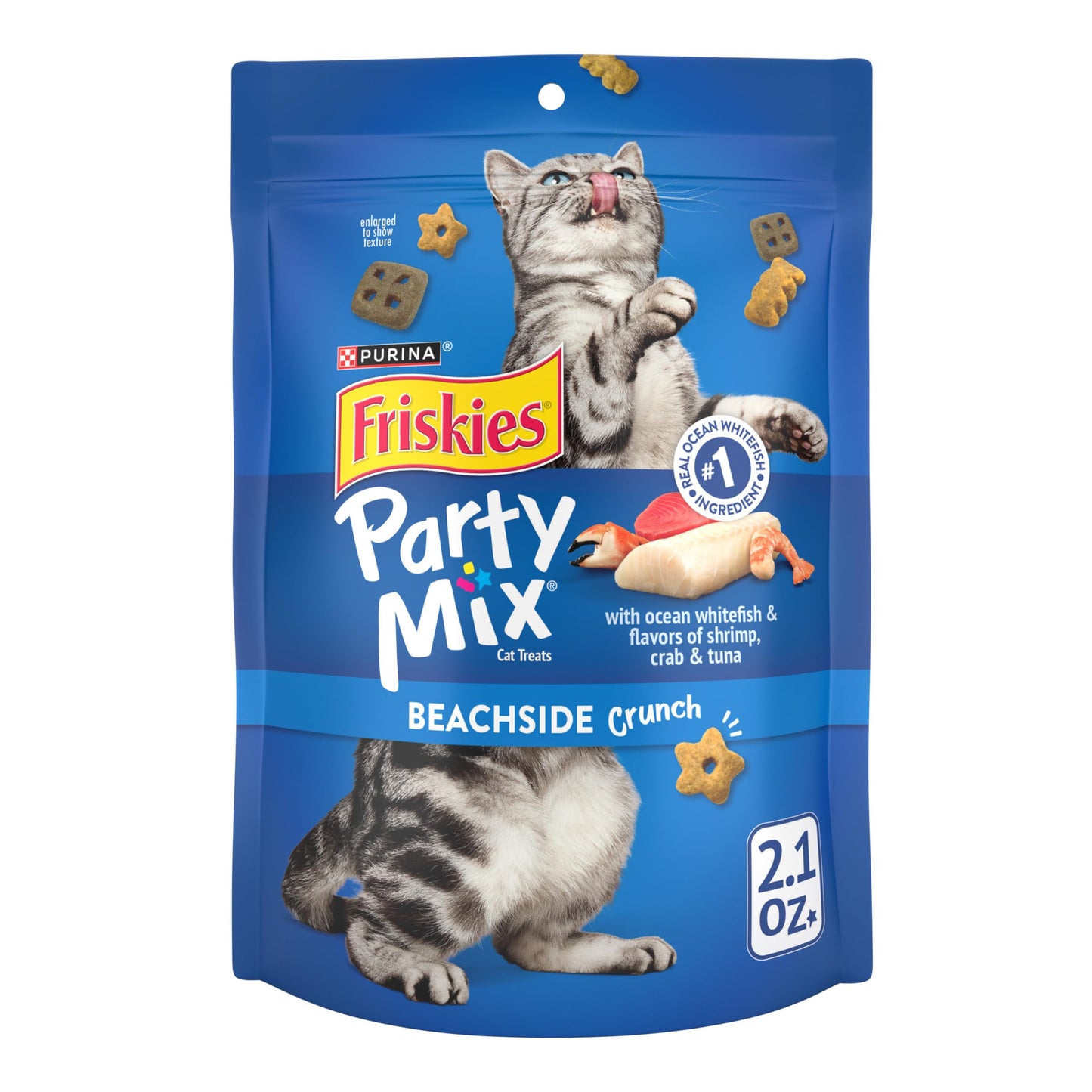 Purina Friskies Cat Treats, Party Mix Picnic Crunch - (Pack of 10) 2.1 oz. Pouches