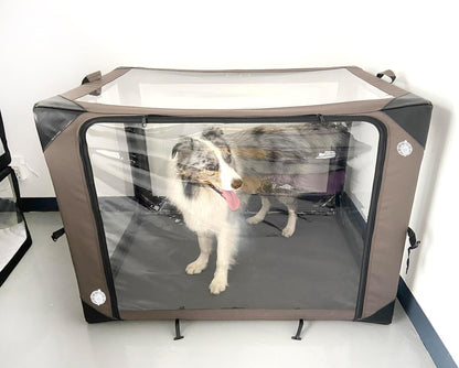 Pet Oxygen Cage for Large Dogs to Obtain Oxygen/Nebulizing Care, Tube Kit and Mat Included (L- 43.3x31.5x31.5)