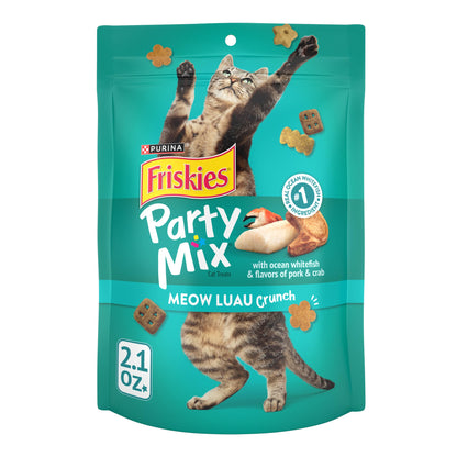 Purina Friskies Cat Treats, Party Mix Gravy-licious Crunch Turkey and Gravy Flavors - (Pack of 10) 2.1 oz. Pouches