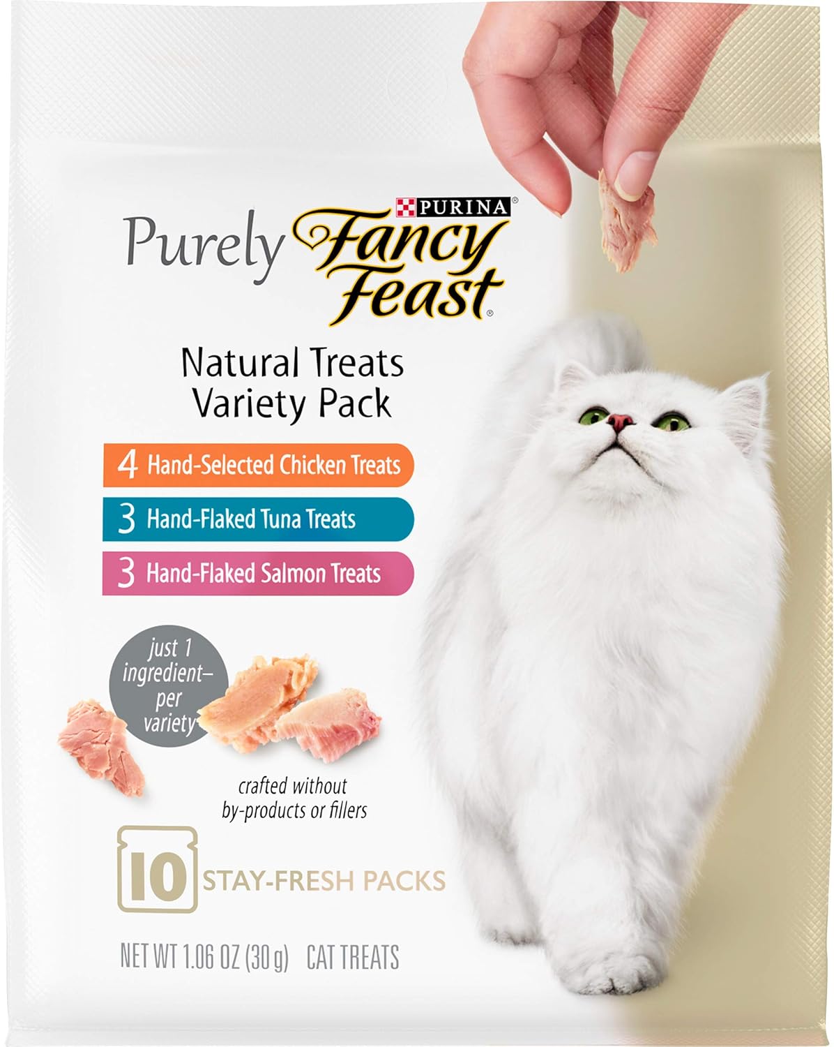 Purina Fancy Feast Natural Cat Treats Variety Pack, Purely Natural - (Pack of 5) 10 ct. Pouches