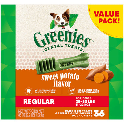 Greenies Original Petite Natural Dental Care Dog Treats, 36 oz. Pack (60 Treats)