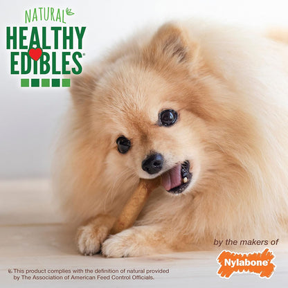 Nylabone Healthy Edibles Natural Dog Chews Long Lasting Chicken Flavor Treats for Dogs, X-Small/Petite (8 Count)