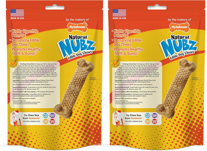 Nylabone Nubz Natural Edible Chew Treats for Dogs, Made in USA, Chicken Flavor, Large - Up to 50 lbs. (40 Count)