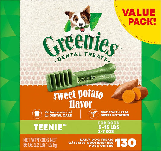 Greenies Original Teenie Dental Care Dog Treats, Sweet Potato & Original, 54 oz